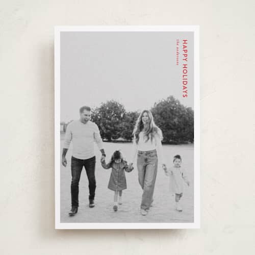 This is a berry holiday photo cards with standard by Wendy Chung called modern postcard printing on recycled smooth signature in standard