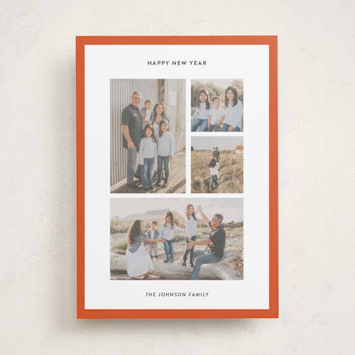 This is a berry holiday photo cards with standard by Wendy Chung called classic collage printing on recycled smooth signature in standard