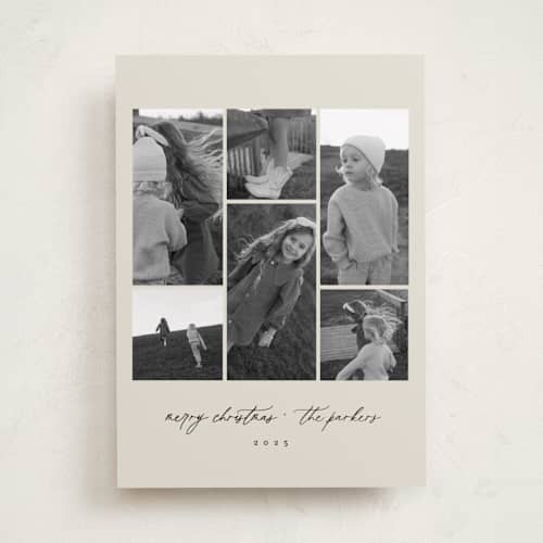 This is a eggnog holiday photo cards with standard by Angela Thompson called merry modern printing on recycled smooth signature in standard