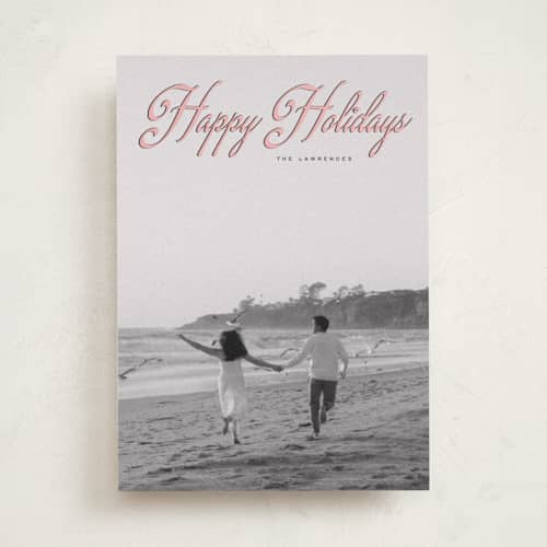 This is a gumdrop holiday photo cards with standard by Ekko Studio called old hollywood printing on recycled smooth signature in standard