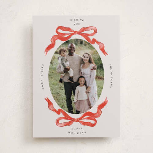 This is a candy holiday photo cards with standard by Pati Cascino called gibson printing on recycled smooth signature in standard