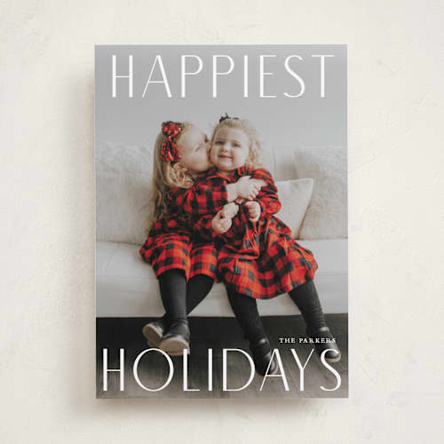 This is a cotton holiday photo cards with standard by Angela Thompson called elegant holiday printing on recycled smooth signature in standard