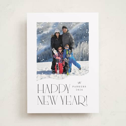 This is a ink holiday photo cards with standard by Olivia Raufman called snow what fun printing on recycled smooth signature in standard