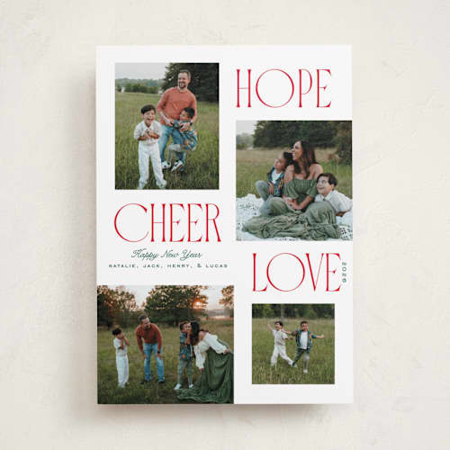 This is a cardinal holiday photo cards with standard by Owl and Toad called scrapbook printing on recycled smooth signature in standard