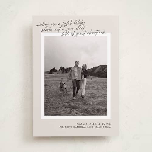 This is a pudding holiday photo cards with standard by Kayla King called grand adventure printing on recycled smooth signature in standard