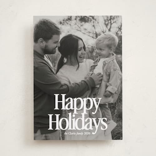 This is a snow holiday photo cards with standard by JoAnn Jinks called modern vintage printing on recycled smooth signature in standard