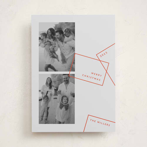 This is a persimmon holiday photo cards with standard by Sumak Studio called boxed printing on recycled smooth signature in standard