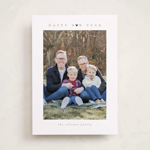 This is a snow holiday photo cards with standard by Angela Garrick called disney mickey mouse minimalist mickey printing on recycled smooth signature in standard