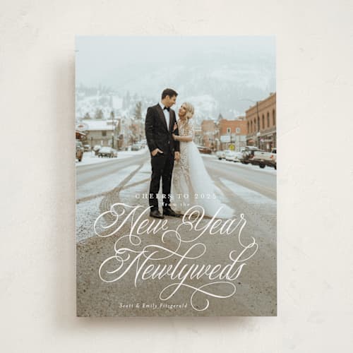 This is a snow holiday photo cards with standard by Jackie Crawford called bliss printing on recycled smooth signature in standard