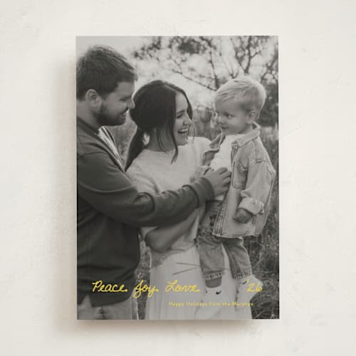 This is a halo holiday photo cards with standard by letterfix called essence printing on recycled smooth signature in standard