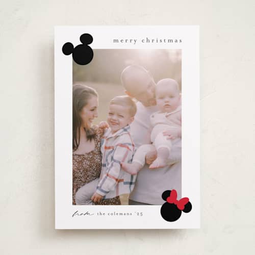 This is a cotton holiday photo cards with standard by Stacey Meacham called iconic printing on recycled smooth signature in standard