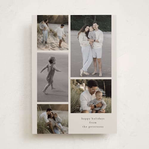 This is a vanilla holiday photo cards with standard by Stacey Meacham called minimal filmstrip printing on recycled smooth signature in standard