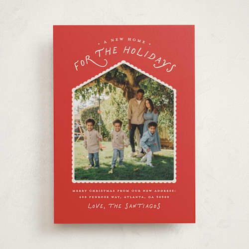 This is a candied apple holiday photo cards with standard by Erica Krystek called new holiday home printing on recycled smooth signature in standard
