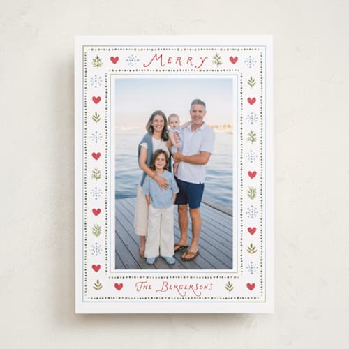 This is a winter holiday photo cards with standard by Itsy Belle Studio called merry little things printing on recycled smooth signature in standard