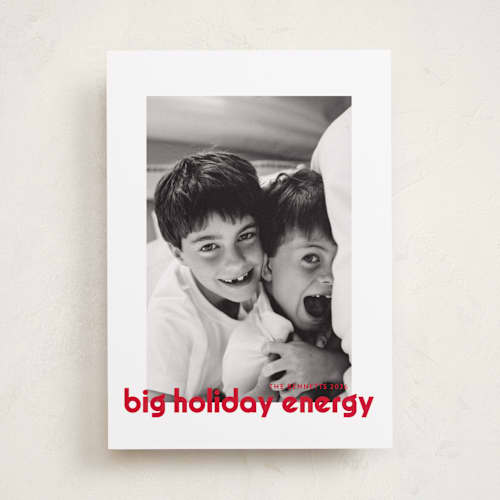 This is a cherry holiday photo cards with standard by Annie Holmquist called big holiday printing on recycled smooth signature in standard