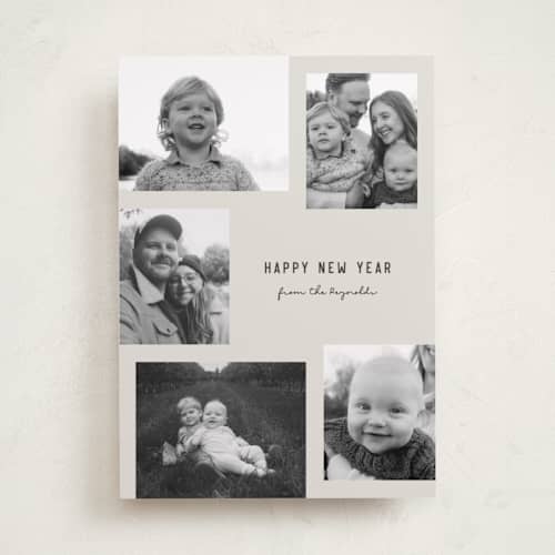 This is a fog holiday photo cards with standard by Brianne Larsen called modern collage printing on recycled smooth signature in standard