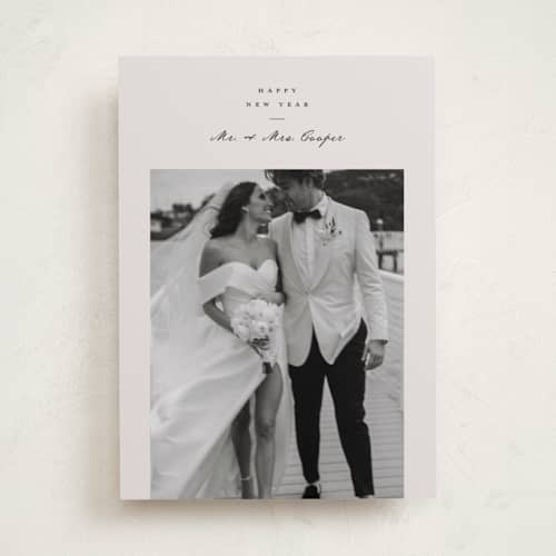 This is a eggnog holiday photo cards with standard by Ashley Iwafuchi called merry season printing on recycled smooth signature in standard