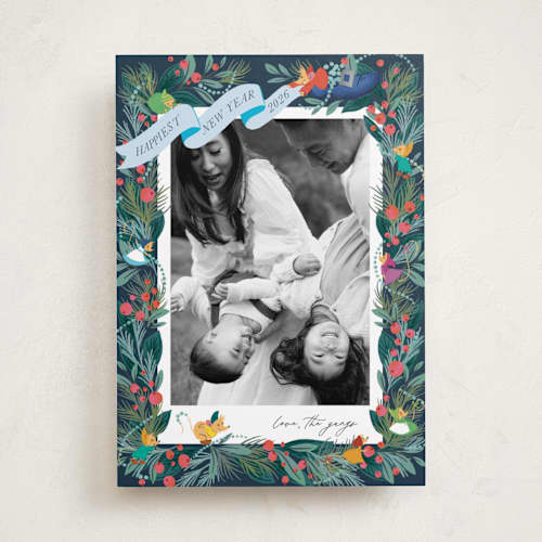 This is a fairy godmother holiday photo cards with standard by Jackie Crawford called disney's cinderella garland printing on recycled smooth signature in standard