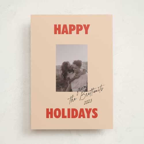 This is a candy apple holiday photo cards with standard by Studio Suku called the jolly type printing on recycled smooth signature in standard