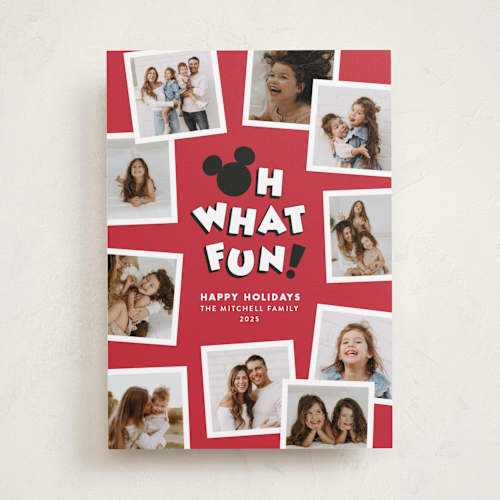 This is a cherry holiday photo cards with standard by Jessie Steury called disney's mickey mouse fun printing on recycled smooth signature in standard