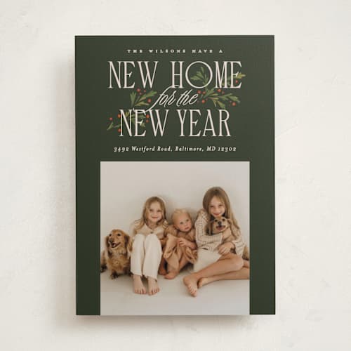 This is a evergreen holiday photo cards with standard by Erin L. Wilson called hearth garland printing on recycled smooth signature in standard