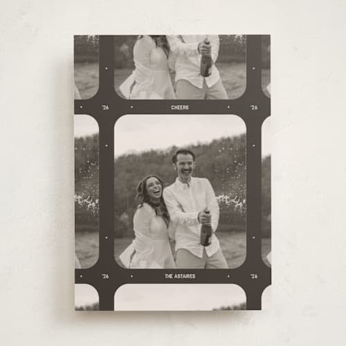 This is a coffee bean holiday photo cards with standard by Meggy Masters called vintage film printing on recycled smooth signature in standard