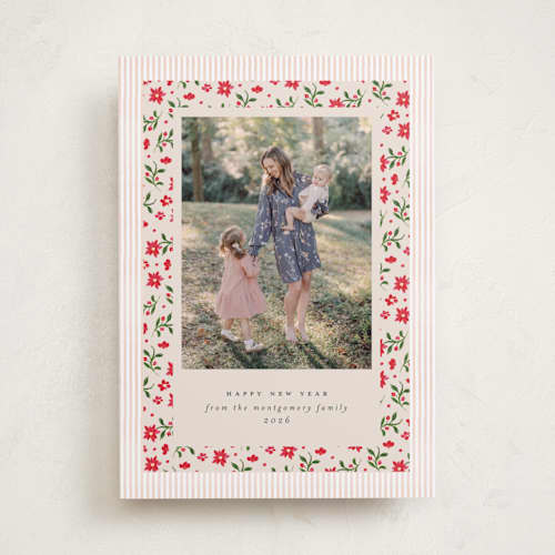 This is a eggnog holiday photo cards with standard by Claudia Orengo called pique nique printing on recycled smooth signature in standard