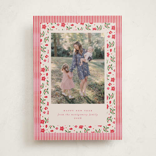This is a candy cane holiday photo cards with standard by Claudia Orengo called pique nique printing on recycled smooth signature in standard