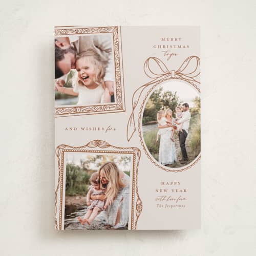 This is a nutmeg holiday photo cards with standard by Meagan Christensen called victorian printing on recycled smooth signature in standard