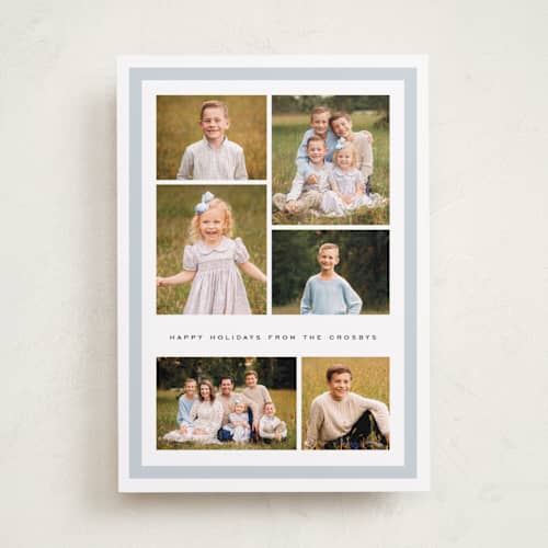 This is a ice holiday photo cards with standard by Olivia Kanaley Inman called savannah frame printing on recycled smooth signature in standard