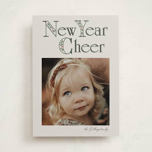 This is a mist holiday photo cards with standard by Baumbirdy called nostalgia printing on recycled smooth signature in standard