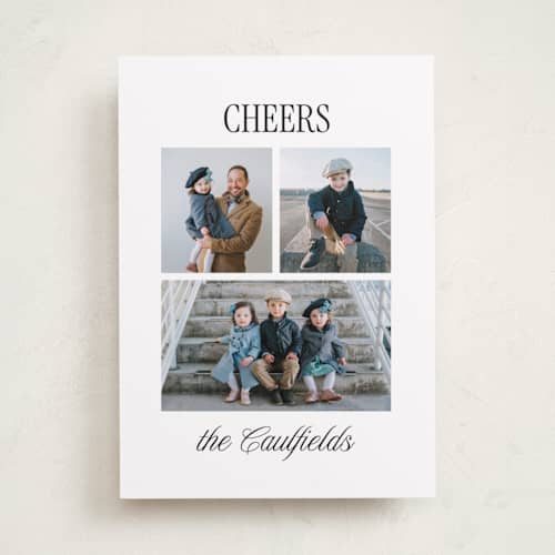 This is a icicle holiday photo cards with standard by Kamala Nahas called classic merry triple printing on recycled smooth signature in standard