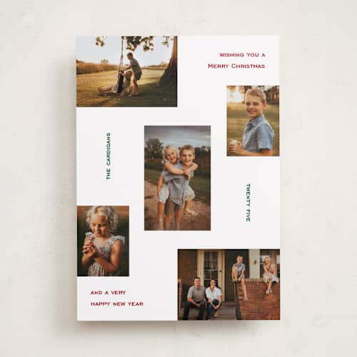 This is a festive holiday photo cards with standard by Pati Cascino called axel printing on recycled smooth signature in standard