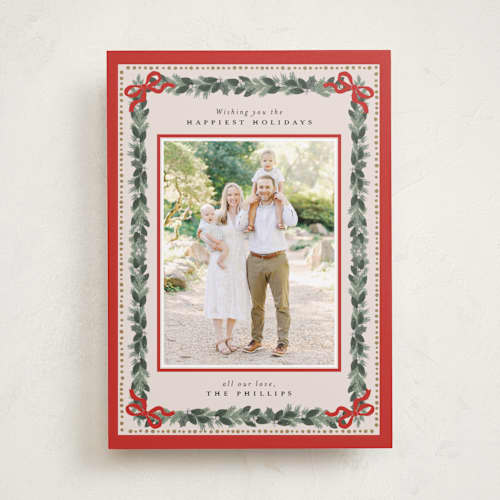 This is a cardinal holiday photo cards with standard by Itsy Belle Studio called sugarpine printing on recycled smooth signature in standard