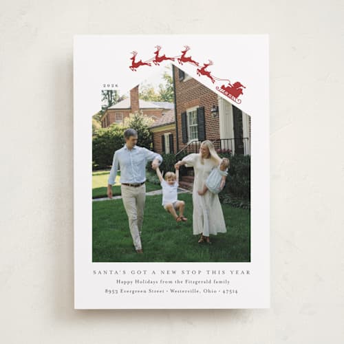 This is a rudolph holiday photo cards with standard by Heather Schertzer called new stop printing on recycled smooth signature in standard