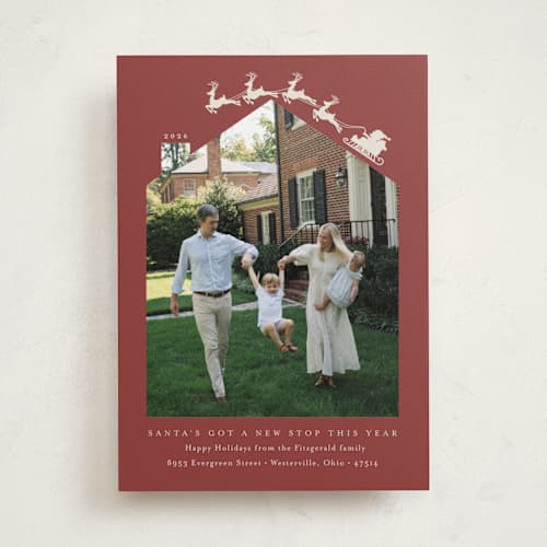 This is a cinnamon holiday photo cards with standard by Heather Schertzer called new stop printing on recycled smooth signature in standard