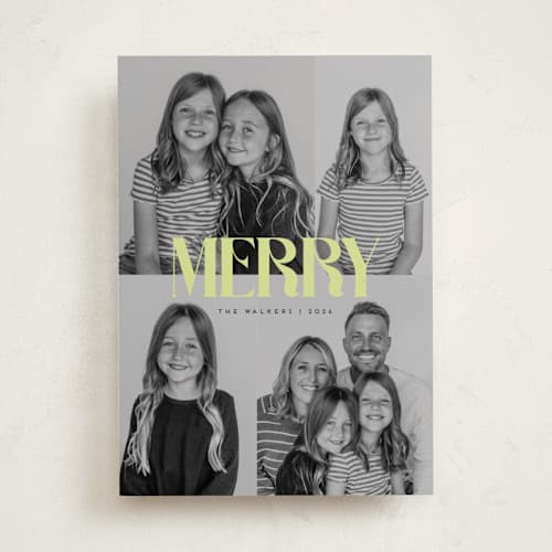 This is a citron holiday photo cards with standard by Morgan Kendall called cover printing on recycled smooth signature in standard