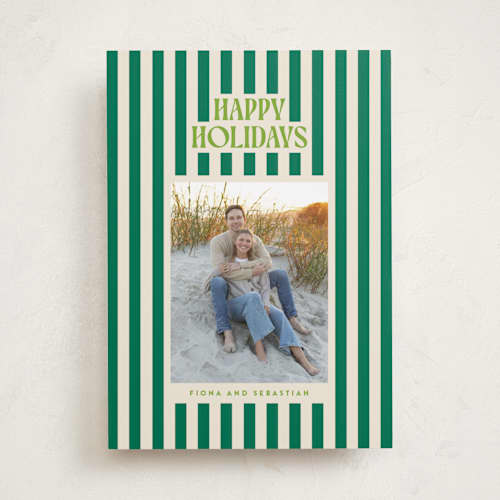 This is a balsam holiday photo cards with standard by Ekko Studio called bold & bright printing on recycled smooth signature in standard