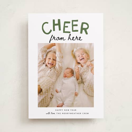This is a tree farm holiday photo cards with standard by Kamala Nahas called wreck the halls with boughs of jolly printing on recycled smooth signature in standard