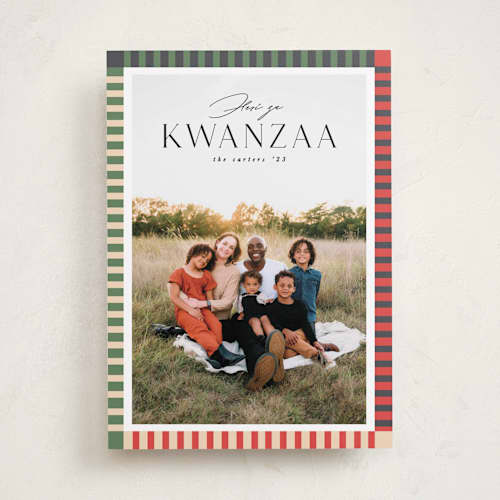 This is a watermelon kwanzaa cards with standard by Creo Study called lined edge printing on recycled smooth signature in standard