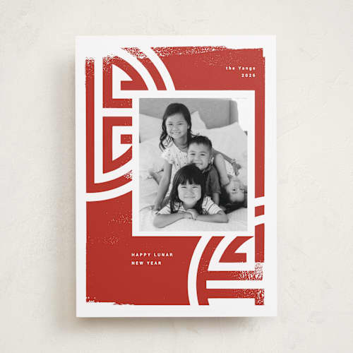 This is a jasper chinese new year cards with standard by Sumak Studio called good luck printing on recycled smooth signature in standard