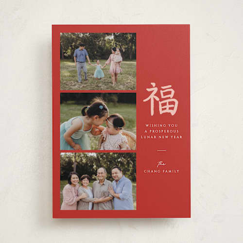 This is a ruby chinese new year cards with standard by Adelyn T. called chinese ink printing on recycled smooth signature in standard