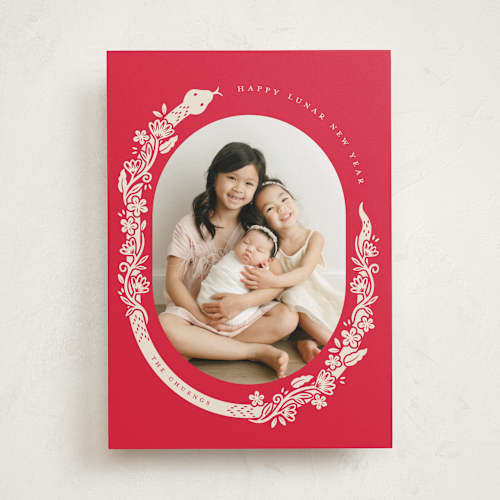 This is a wealth chinese new year cards with standard by Vivian Yiwing called snake lunar year printing on recycled smooth signature in standard