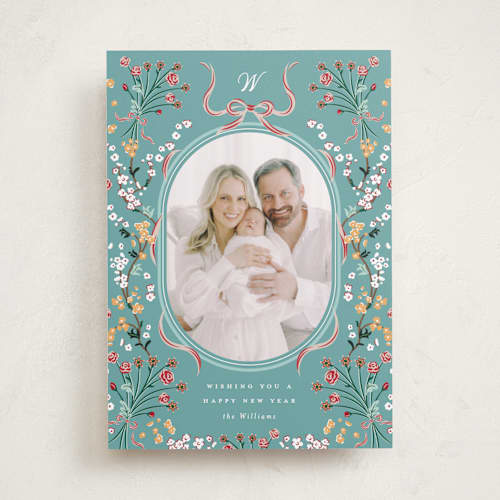 This is a teal met with standard by Corinne Malesic called sprigged printing on recycled smooth signature in standard