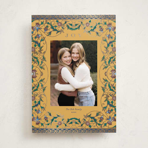 This is a goldenrod met with foil pressed by Olivia Kanaley Inman called cloisonne printing on recycled smooth signature in standard