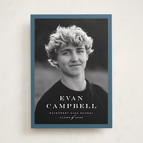 This is a rain graduation announcements with standard by Carolyn MacLaren called forever young printing on recycled smooth signature in standard