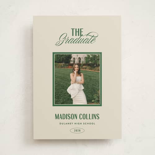 This is a butter graduation announcements with standard by Erin L. Wilson called the headliner printing on recycled smooth signature in standard