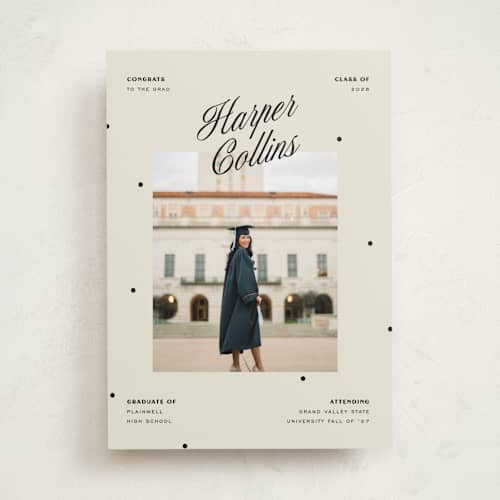 This is a butter graduation announcements with standard by Pixel and Hank called the modern printing on recycled smooth signature in standard