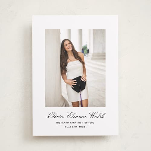 This is a ink graduation announcements with standard by Megan Davis called cecilie printing on recycled smooth signature in standard