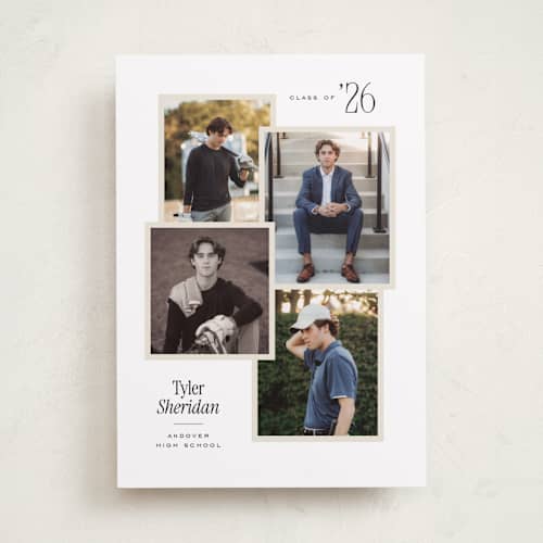 This is a cloud graduation announcements with standard by Jennifer Wick called seventeen printing on recycled smooth signature in standard